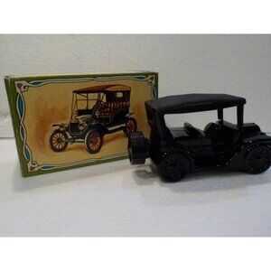 Vintage Avon Black Touring "T" Tribute After Shave Glass Car Bottle 6 oz